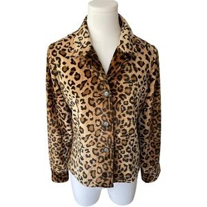 Karen Kane Faux Fur Leopard Print Coat Size P (Small)